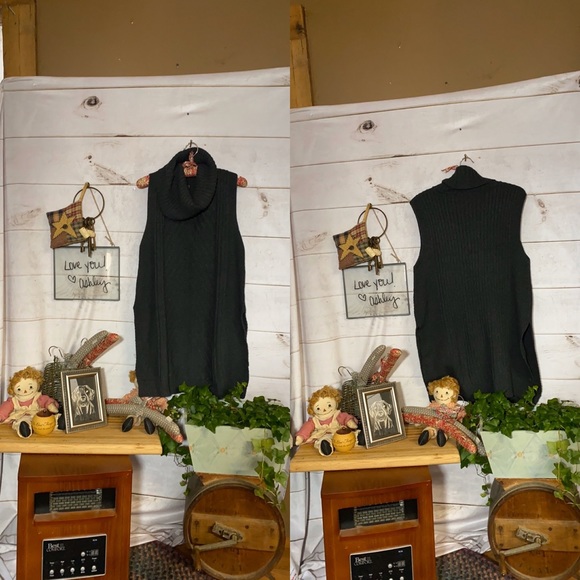 Bellini; Black Cowl Neck Sweater Vest; L - Picture 5 of 5